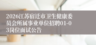 2026江苏宿迁市卫生健康委员会所属事业单位招聘01-03岗位面试公告