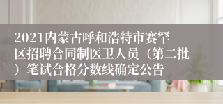 2021内蒙古呼和浩特市赛罕区招聘合同制医卫人员（第二批）笔试合格分数线确定公告