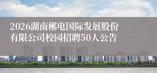 2026湖南郴电国际发展股份有限公司校园招聘50人公告