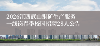 2026江西武山铜矿生产服务一线岗春季校园招聘28人公告