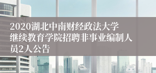 2020湖北中南财经政法大学继续教育学院招聘非事业编制人员2人公告