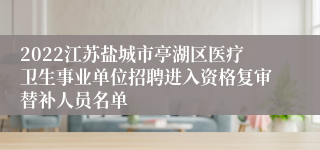 2022江苏盐城市亭湖区医疗卫生事业单位招聘进入资格复审替补人员名单