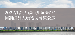 2022江苏无锡市儿童医院合同制编外人员笔试成绩公示