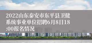 2022山东泰安市东平县卫健系统事业单位招聘6月8日18:00报名情况