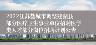 2022江苏盐城市调整建湖县部分医疗卫生事业单位招聘医学类人才部分岗位招聘计划公告