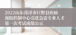 2022山东菏泽市巨野县疾病预防控制中心引进急需专业人才第一次考试成绩公示