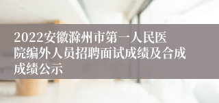 2022安徽滁州市第一人民医院编外人员招聘面试成绩及合成成绩公示