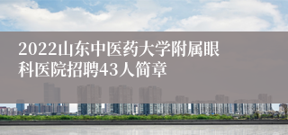 2022山东中医药大学附属眼科医院招聘43人简章