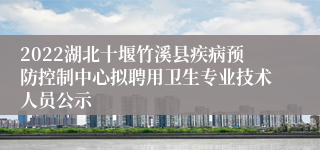 2022湖北十堰竹溪县疾病预防控制中心拟聘用卫生专业技术人员公示