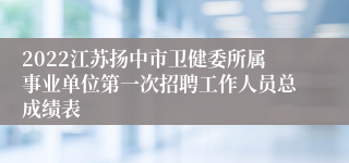 2022江苏扬中市卫健委所属事业单位第一次招聘工作人员总成绩表