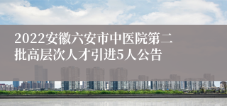 2022安徽六安市中医院第二批高层次人才引进5人公告