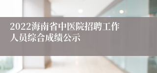 2022海南省中医院招聘工作人员综合成绩公示