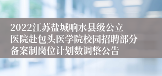 2022江苏盐城响水县级公立医院赴包头医学院校园招聘部分备案制岗位计划数调整公告