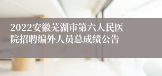 2022安徽芜湖市第六人民医院招聘编外人员总成绩公告