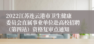 2022江苏连云港市卫生健康委员会直属事业单位赴高校招聘（第四站）资格复审点通知