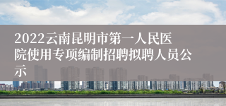 2022云南昆明市第一人民医院使用专项编制招聘拟聘人员公示