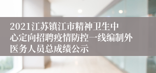 2021江苏镇江市精神卫生中心定向招聘疫情防控一线编制外医务人员总成绩公示