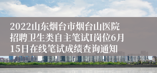 2022山东烟台市烟台山医院招聘卫生类自主笔试I岗位6月15日在线笔试成绩查询通知