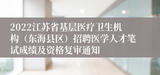 2022江苏省基层医疗卫生机构（东海县区）招聘医学人才笔试成绩及资格复审通知