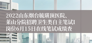 2022山东烟台毓璜顶医院、莱山分院招聘卫生类自主笔试I岗位6月15日在线笔试成绩查询