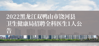 2022黑龙江双鸭山市饶河县卫生健康局招聘全科医生1人公告