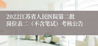 2022江苏省人民医院第二批岗位表二（不含笔试）考核公告