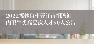 2022福建泉州晋江市招聘编内卫生类高层次人才90人公告