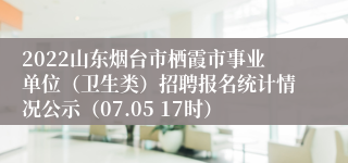 2022山东烟台市栖霞市事业单位（卫生类）招聘报名统计情况公示（07.05 17时）