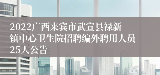 2022广西来宾市武宣县禄新镇中心卫生院招聘编外聘用人员25人公告