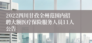 2022四川甘孜全州范围内招聘大额医疗保险服务人员11人公告