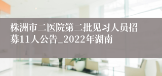 株洲市二医院第二批见习人员招募11人公告_2022年湖南