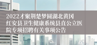 2022才聚荆楚梦圆湖北黄冈红安县卫生健康系统县直公立医院专项招聘有关事项公告