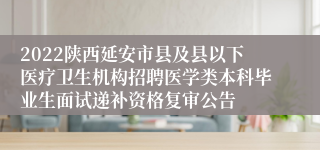 2022陕西延安市县及县以下医疗卫生机构招聘医学类本科毕业生面试递补资格复审公告