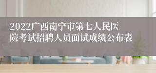 2022广西南宁市第七人民医院考试招聘人员面试成绩公布表