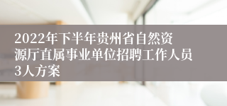 2022年下半年贵州省自然资源厅直属事业单位招聘工作人员3人方案