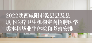 2022陕西咸阳市乾县县及县以下医疗卫生机构定向招聘医学类本科毕业生体检和考察安排