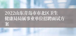 2022山东青岛市市北区卫生健康局局属事业单位招聘面试方案