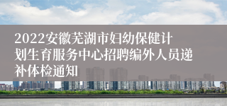 2022安徽芜湖市妇幼保健计划生育服务中心招聘编外人员递补体检通知