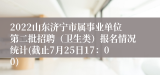 2022山东济宁市属事业单位第二批招聘（卫生类）报名情况统计(截止7月25日17：00)