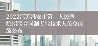 2022江苏淮安市第二人民医院招聘合同制专业技术人员总成绩公布