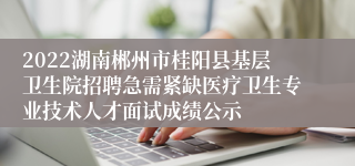 2022湖南郴州市桂阳县基层卫生院招聘急需紧缺医疗卫生专业技术人才面试成绩公示