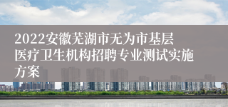 2022安徽芜湖市无为市基层医疗卫生机构招聘专业测试实施方案