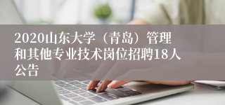 2020山东大学（青岛）管理和其他专业技术岗位招聘18人公告