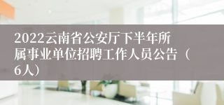 2022云南省公安厅下半年所属事业单位招聘工作人员公告（6人）