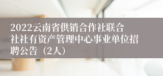 2022云南省供销合作社联合社社有资产管理中心事业单位招聘公告（2人）