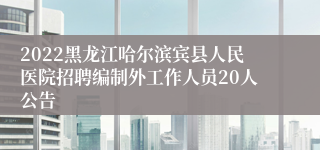 2022黑龙江哈尔滨宾县人民医院招聘编制外工作人员20人公告