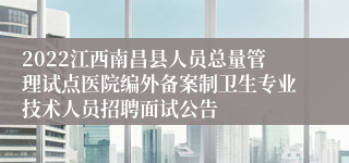 2022江西南昌县人员总量管理试点医院编外备案制卫生专业技术人员招聘面试公告