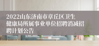 2022山东济南市章丘区卫生健康局所属事业单位招聘消减招聘计划公告