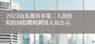 2022山东潍坊市第二人民医院校园招聘拟聘用人员公示