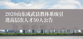 2020山东成武县教体系统引进高层次人才50人公告